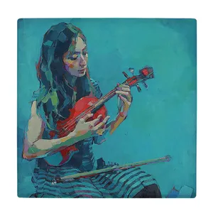 زیر لیوانی  طرح نقاشی دختر ویولن نواز کد    6096847_5288