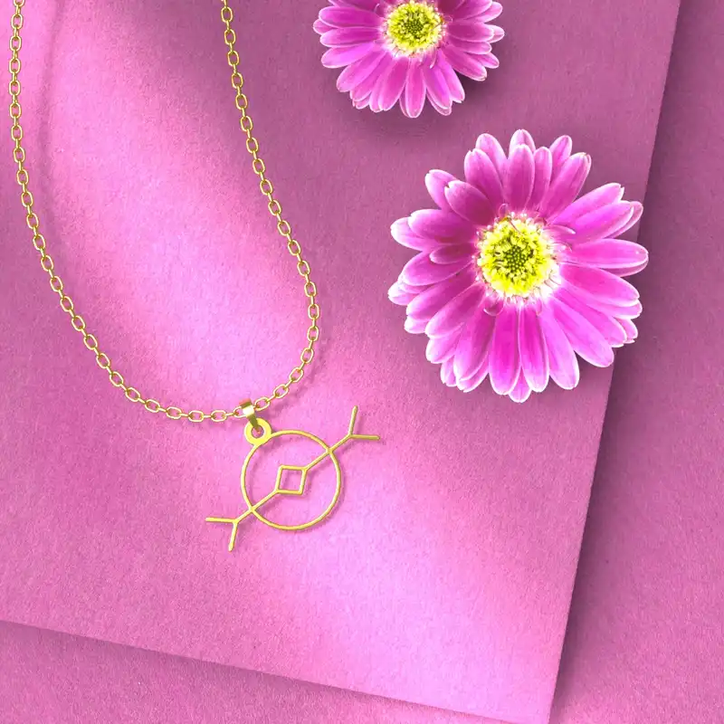 گردنبند طلا 18 عیار زنانه مدوپد مدل هندسی کد F3-1-1083