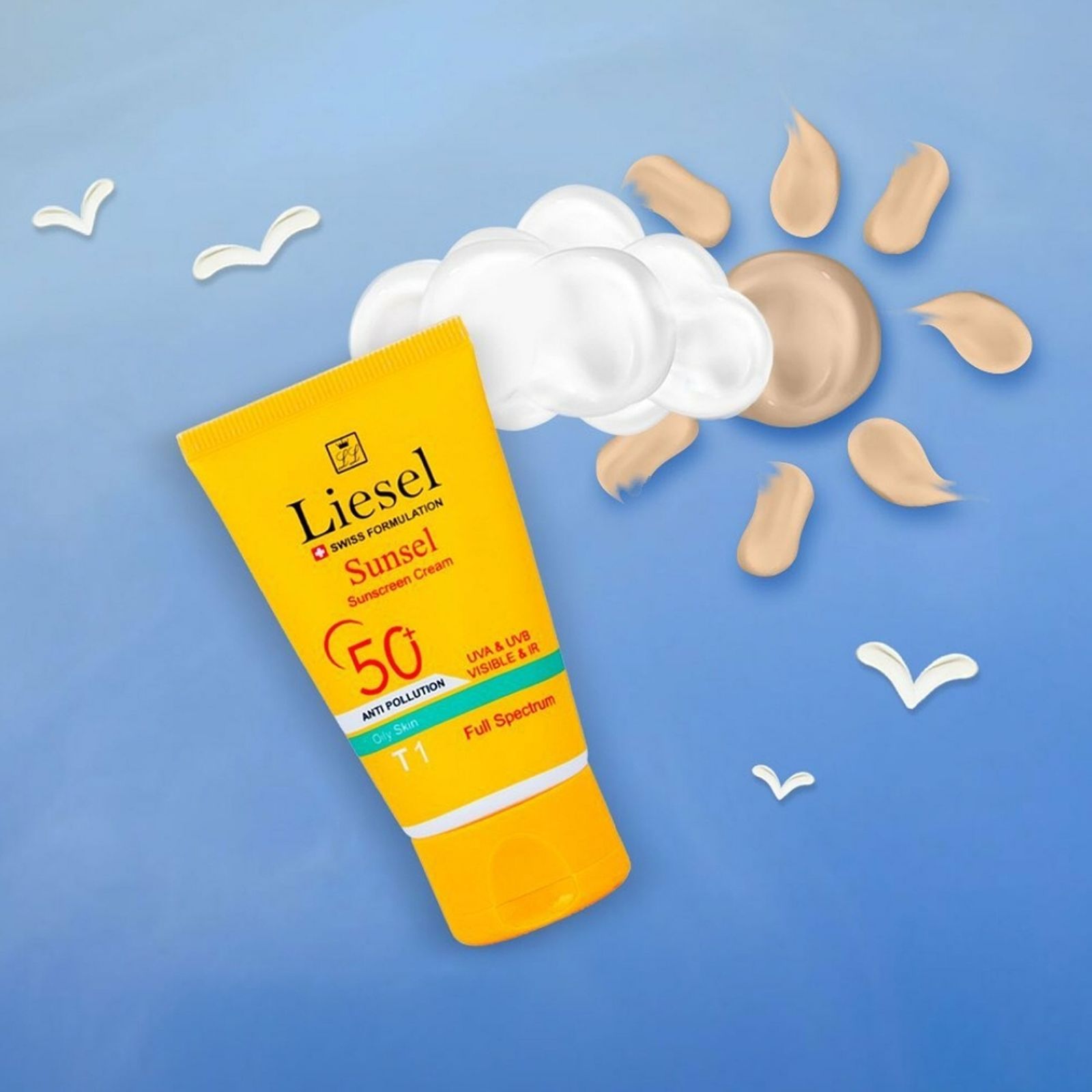 کرم ضد آفتاب رنگی لایسل SPF50 مدل 445 T2 Sunsel مناسب پوست های مختلط حجم 40 میلی لیتر -  - 9