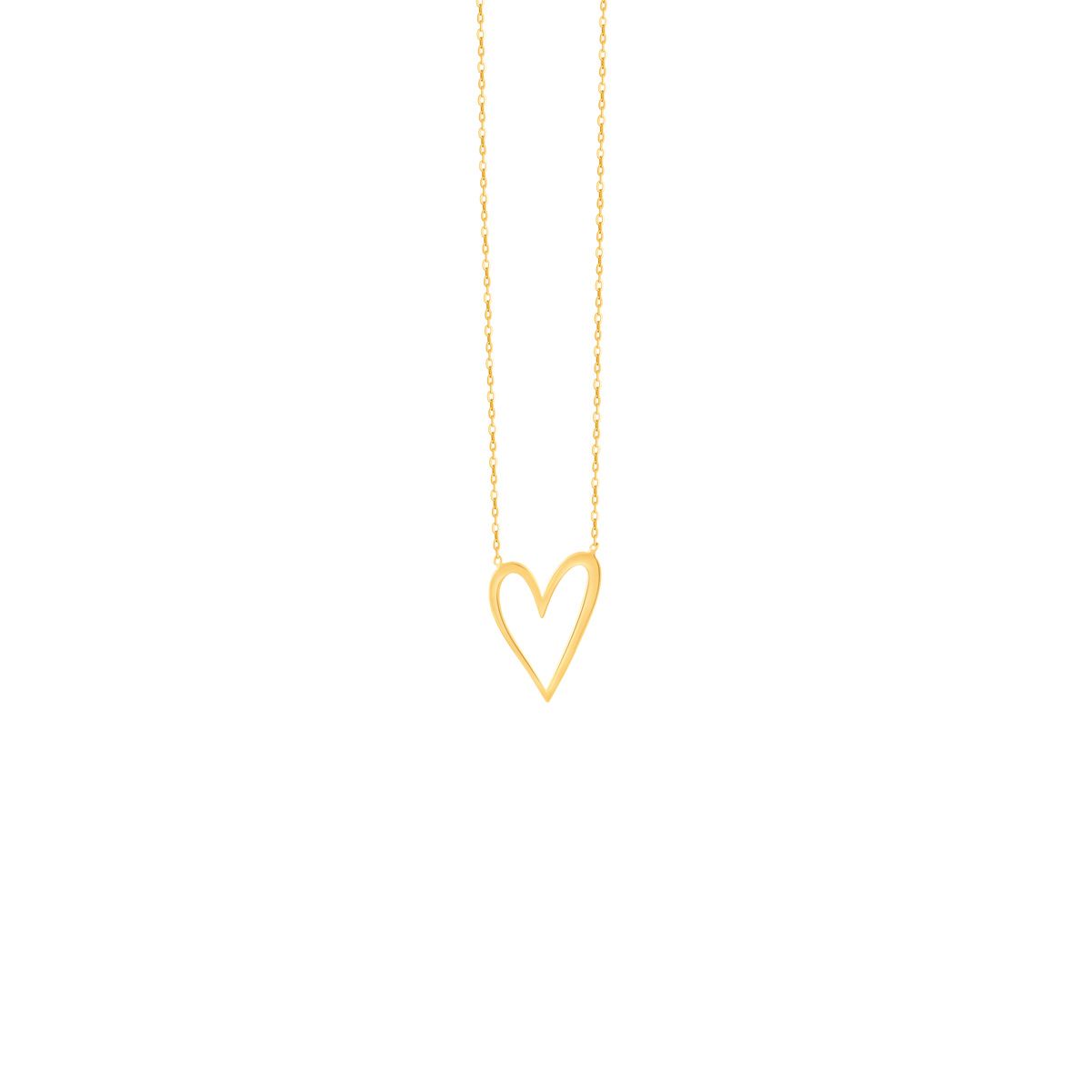 گردنبند طلا 18 عیار زنانه پرسته مدل قلب تو خالی -  - 1