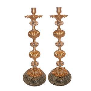 شمعدان برنجی کد H-1335 بسته دو عددی