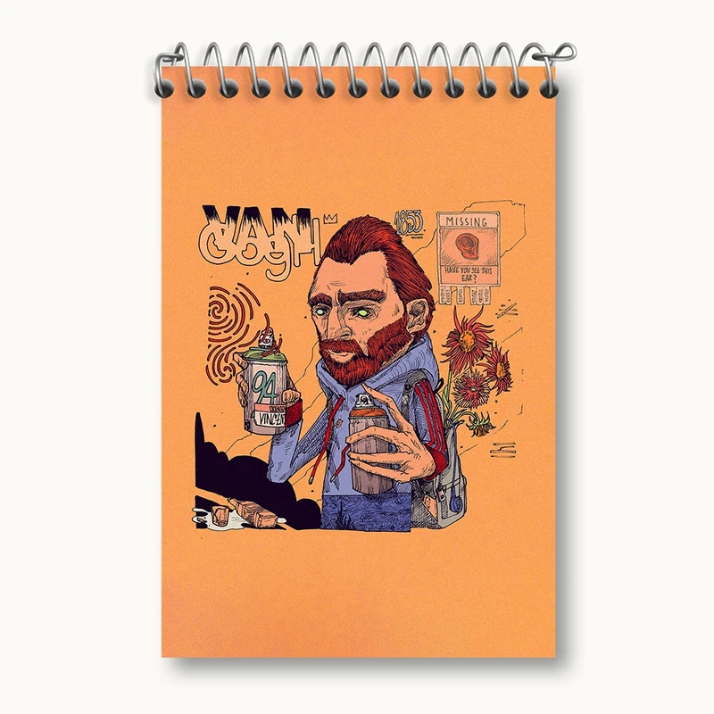 دفتر یادداشت 50 برگ خندالو مدل ونسان ونگوگ کد F121