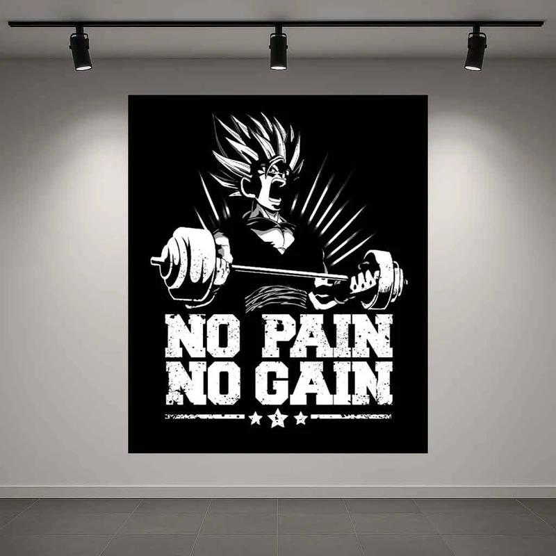 پوستر پارچه ای طرح مخمل  انگیزشی مدل no pain no gain کد AR3063286