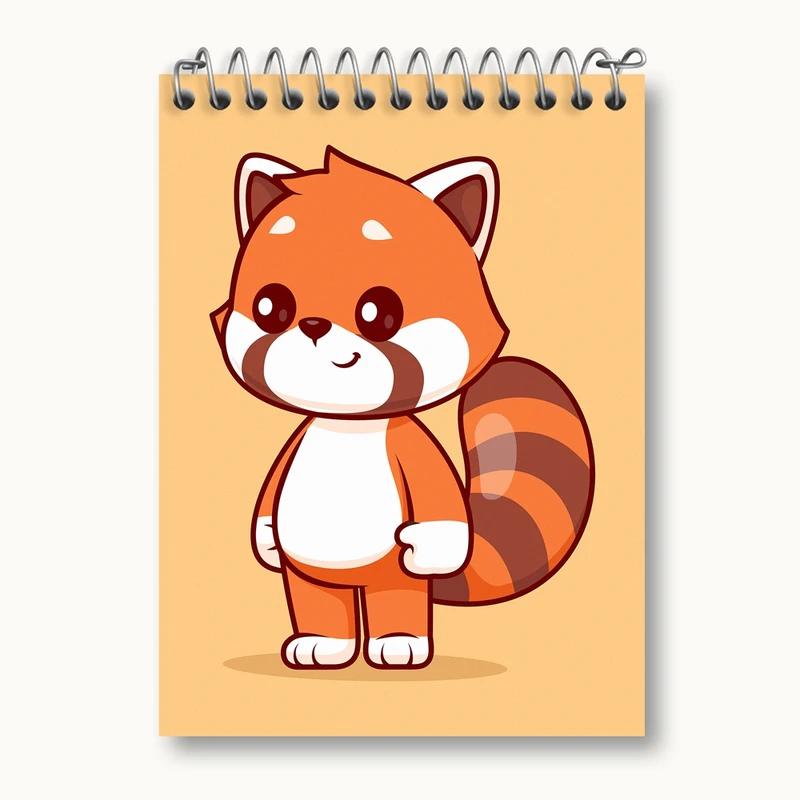 دفتر یادداشت 50 برگ خندالو مدل حیوانات بامزه پاندای قرمز کد 29707