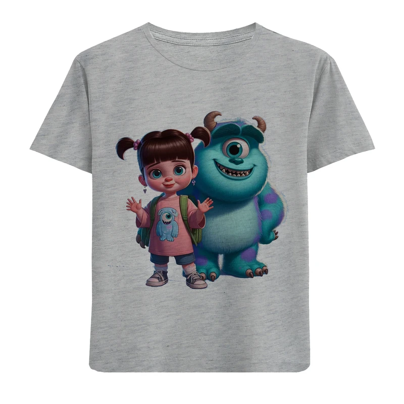 تی شرت آستین کوتاه دخترانه مدل کارخونه هیولا F853