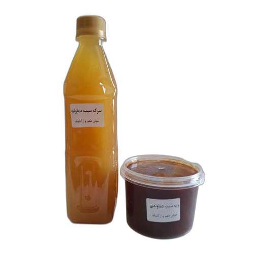 سرکه سیب دماوند - 0.5 لیتر به همراه رب سیب دماوند - 350 گرم