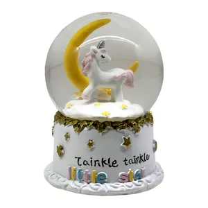 گوی موزیکال مدل یونی کورن و ماه طرح Little Star کد MPA4089