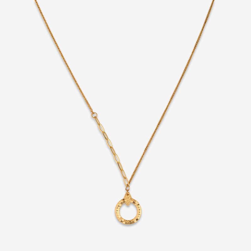 گردنبند طلا 18 عیار زنانه با زنجیر بیزمارک روبی آرت گالری مدل 312879