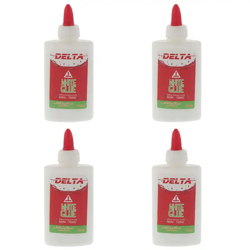 چسب چوب دلتا مدل تحریر حجم 110 میلی لیتر بسته 4 عددی