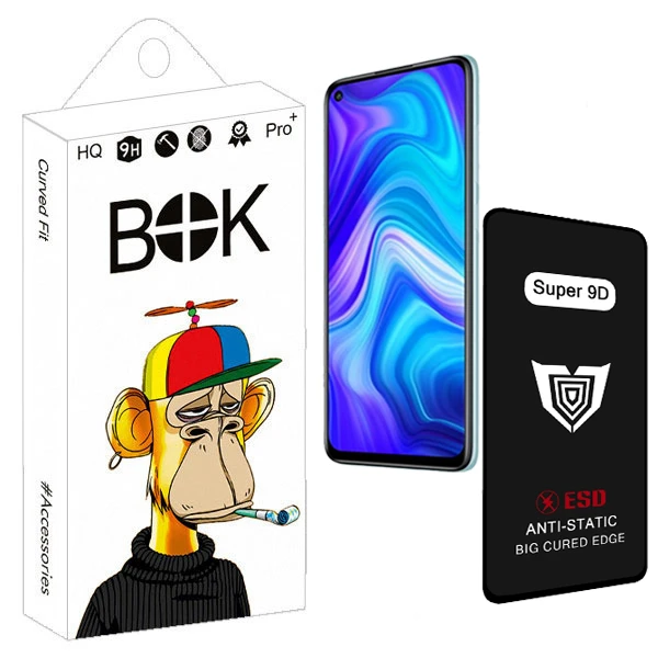 محافظ صفحه نمایش بوک مدل Super 9D Touch مناسب برای گوشی موبایل شیائومی Redmi note 9