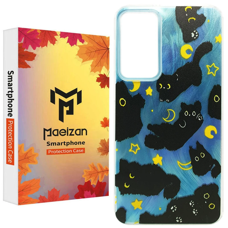 کاور پاییزان مدل Cat Night طرح لاکچری مناسب برای گوشی موبایل سامسونگ Galaxy A16