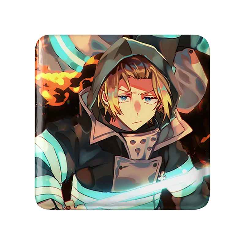 مگنت خندالو طرح شینرا و آرتور انیمه نیروی آتش مدل مربعی کد 32250