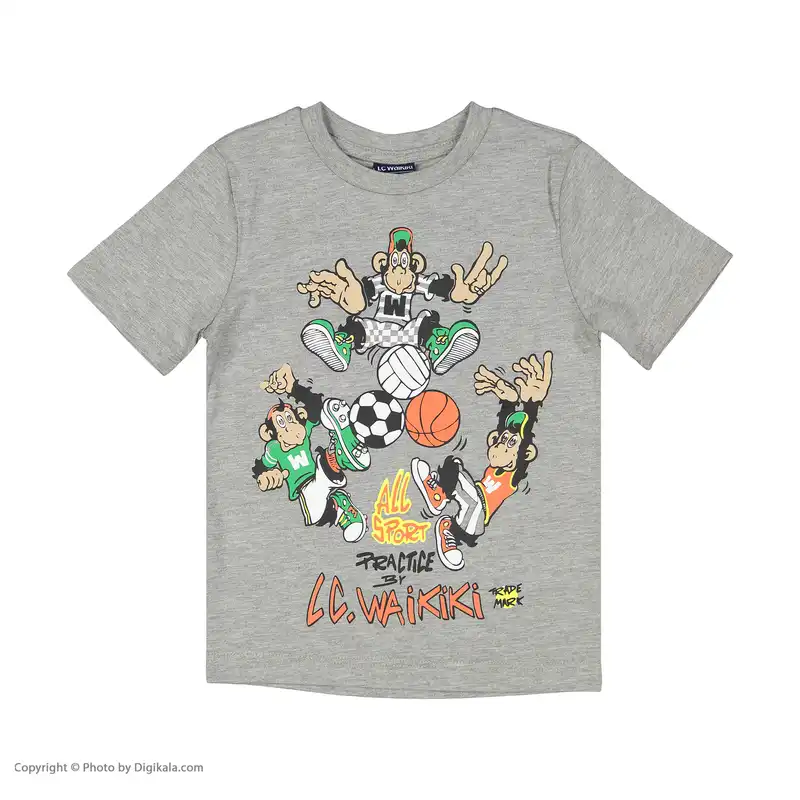 تی شرت پسرانه ال سی وایکیکی مدل 1S79968Z4-CT3-GRAYMELANGE