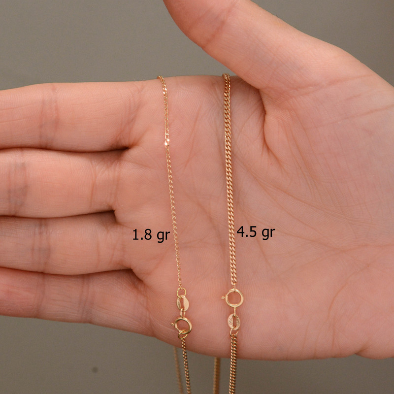 زنجیر طلا 18 عیار زنانه طلای مستجابی مدل توپر کد 45 زنجیر طلا 18 عیار زنانه طلای مستجابی مدل توپر کد 45