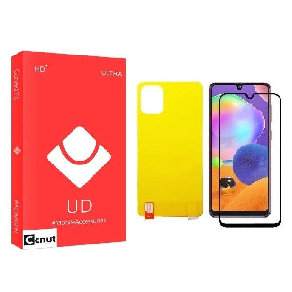 محافظ صفحه نمایش کوکونات مدل FUL مناسب برای گوشی موبایل Galaxy A31 به همراه محافظ پشت گوشی