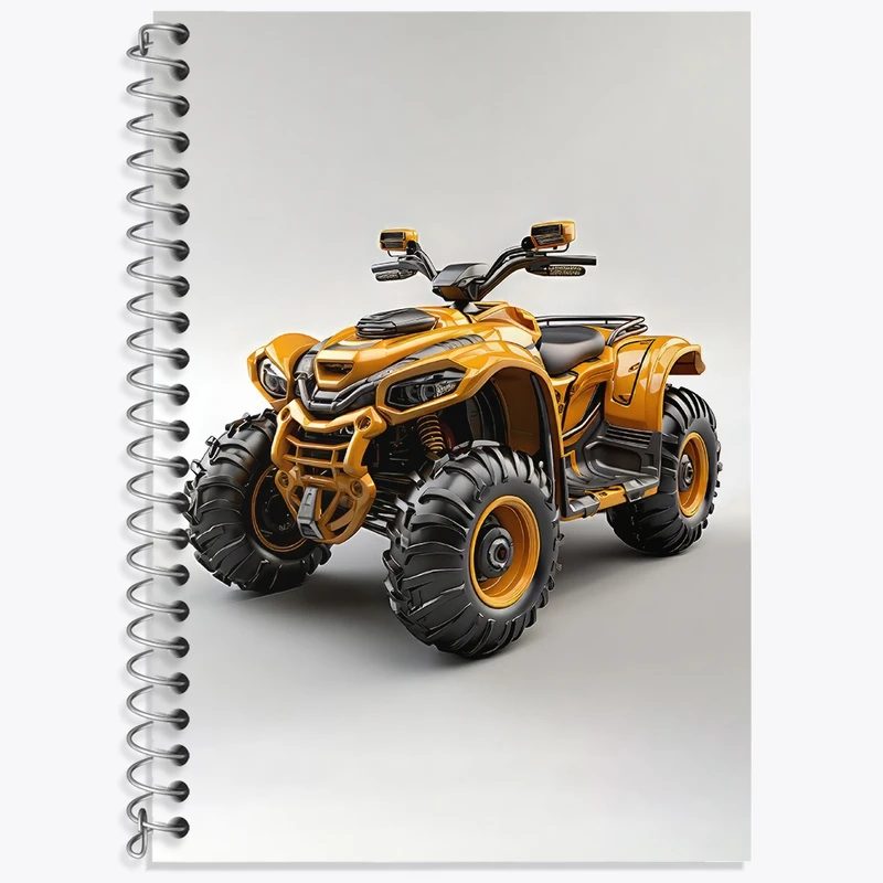 دفتر زبان 50 برگ خندالو مدل سه خط طرح موتور چهار چرخ کد 37085