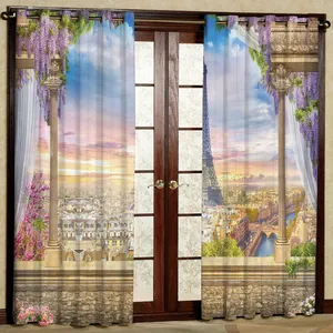 پرده مدل شهر هازان پانچی کد 2632 سایز 140x200 سانتی متر