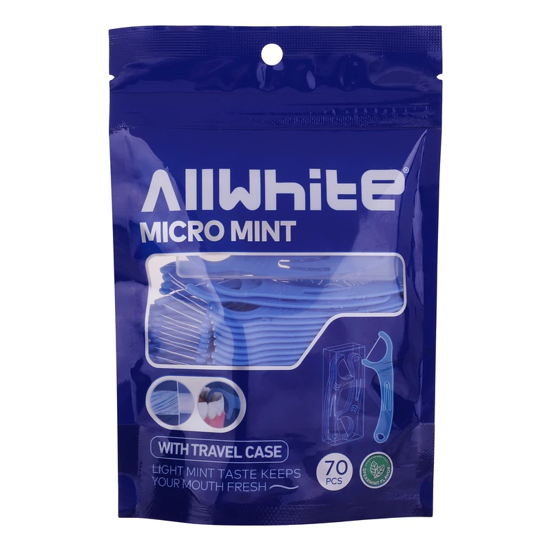 نخ دندان آل وایت مدل micro mint بسته 70 عددی