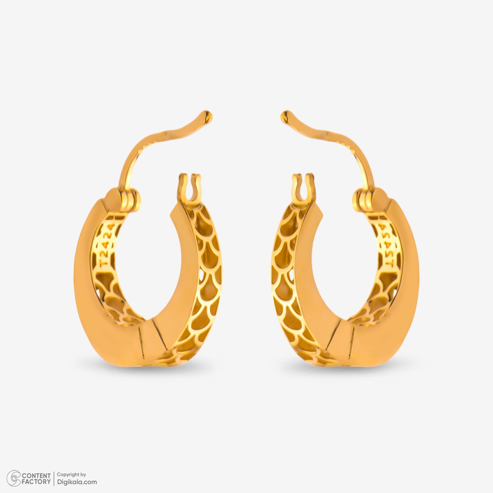 گوشواره کلیپسی طلا 18 عیار زنانه گلدم مدل E247011 -  - 4