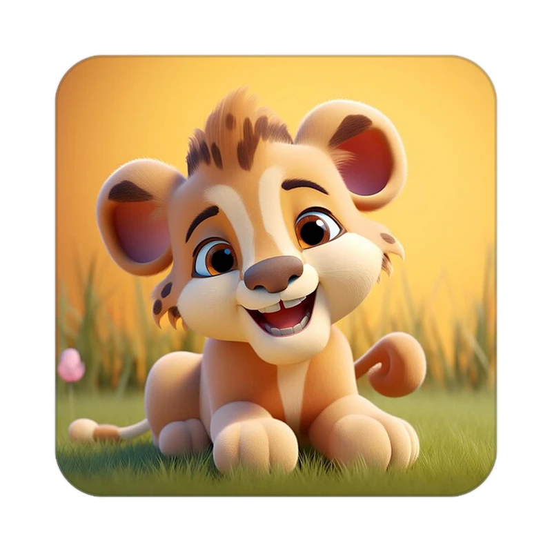 زیر لیوانی کاکتی طرح شیر مدل mp22867