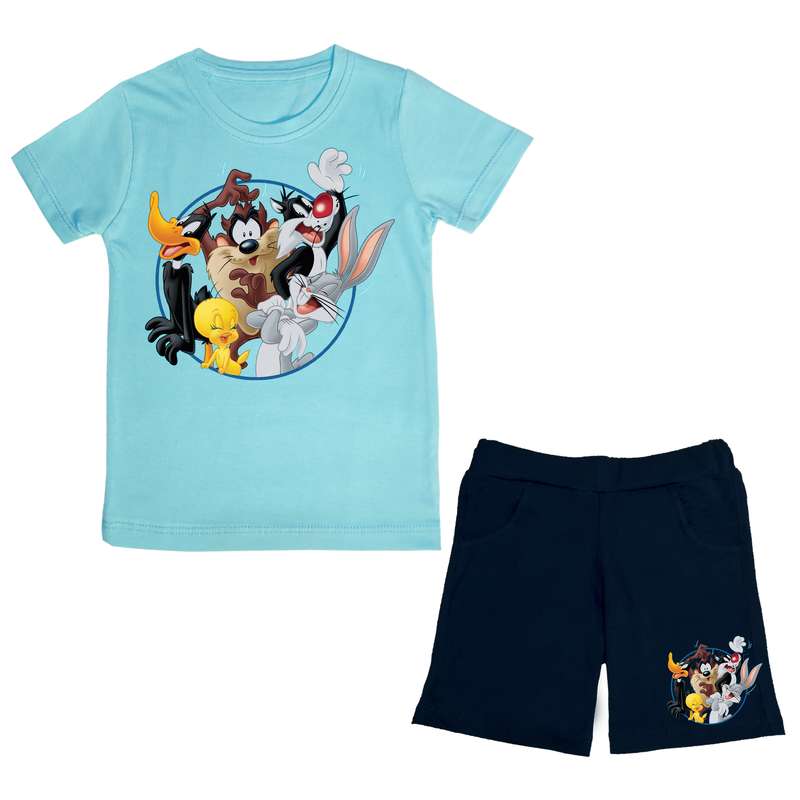 ست تی شرت و شلوارک پسرانه مدل looney tunes BL