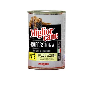 کنسرو غذا سگ میگلیورجانه مدل pollo e tacchino کد 1045 وزن 400 گرم بسته 5 عددی
