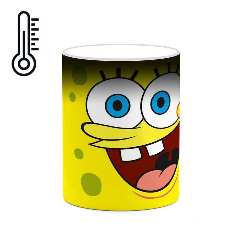 ماگ حرارتی کاکتی مدل کارتون باب اسفنجی کد mgh23488