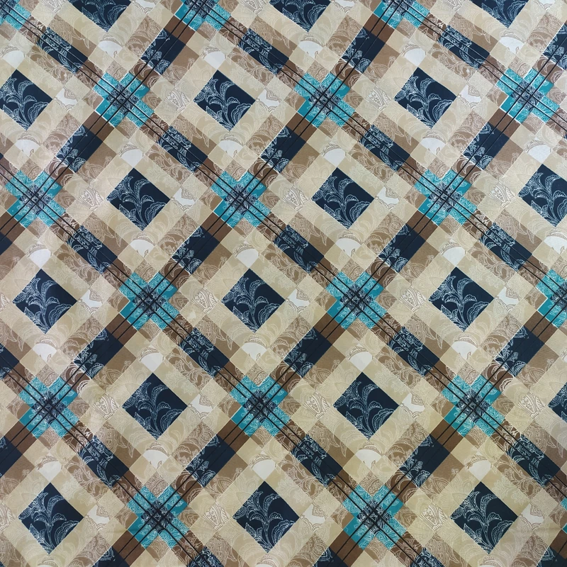 پارچه ملحفه عرض 2 متر مدل پیمان 11119 رنگ فیروزه‌ای