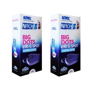کاندوم ناچ کدکس مدل BIG DOTS مجموعه 2 عددی