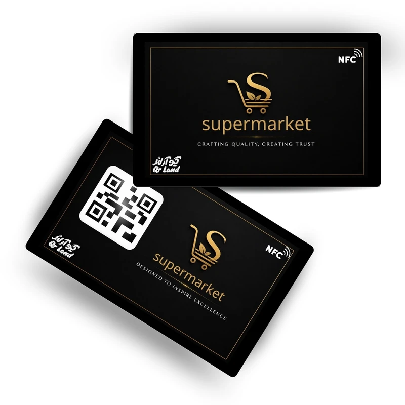 تگ NFC کارتی مدل کارت ویزیت الکترونیکی سوپرمارکت