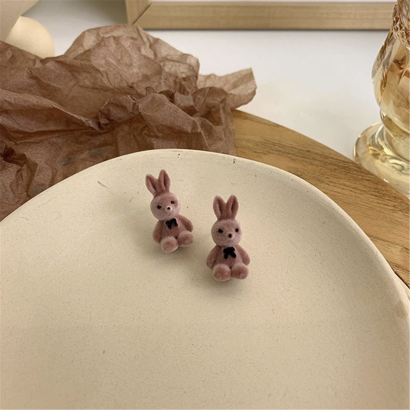 گوشواره زنانه مدل خرس مخملی