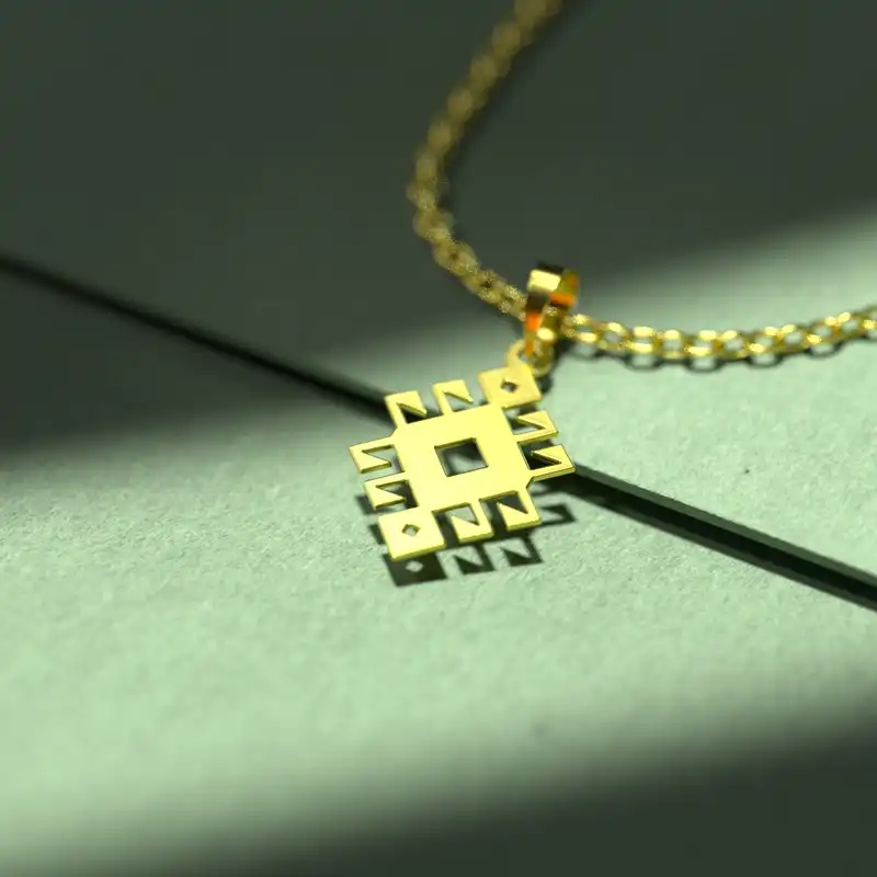 گردنبند طلا 18 عیار زنانه مدوپد مدل هندسی کد F3-1-1279