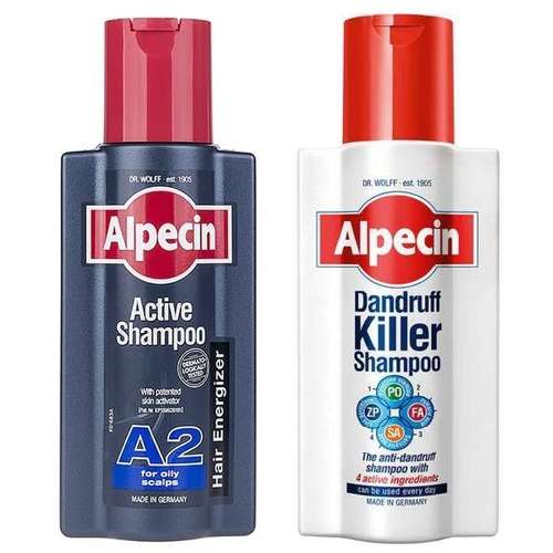 شامپو مو آلپسین مدل A2 Active و Dandruff Killer حجم 250 میلی لیتر