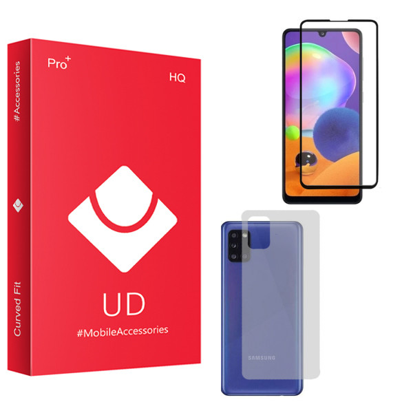 محافظ صفحه نمایش یو دی مدل HQ مناسب برای گوشی موبایل سامسونگ Galaxy A31 به همراه محافظ پشت گوشی