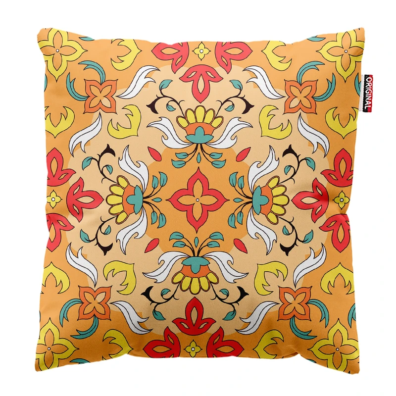 کوسن پاد آفرین مدل سنتی طرح گلیم فرش کد PK302068 سایز 30*30 سانتی متر