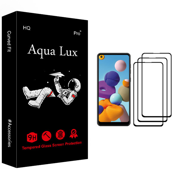 محافظ صفحه نمایش آکوا لاکس مدل +Pro مناسب برای گوشی موبایل سامسونگ Galaxy A21 بسته سه عددی