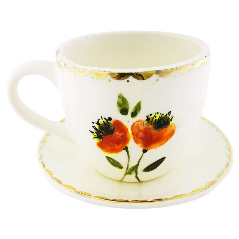 فنجان و نعلبکی طرح گل مدل 15567
