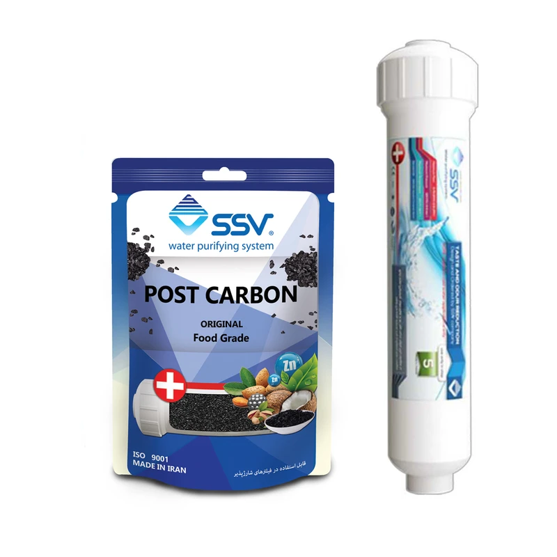فیلتر دستگاه تصفیه آب اس اس وی مدل Post carbon  به همراه شارژ یدک وزن 140 گرم