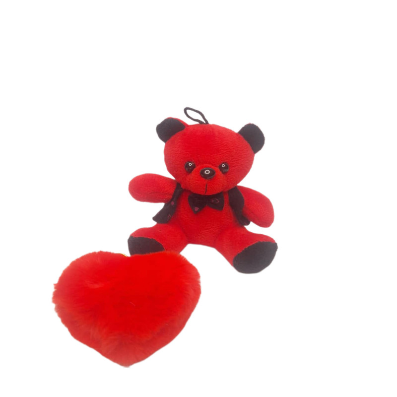 عروسک مدل خرس و قلب کد 055 مجموعه 2 عددی