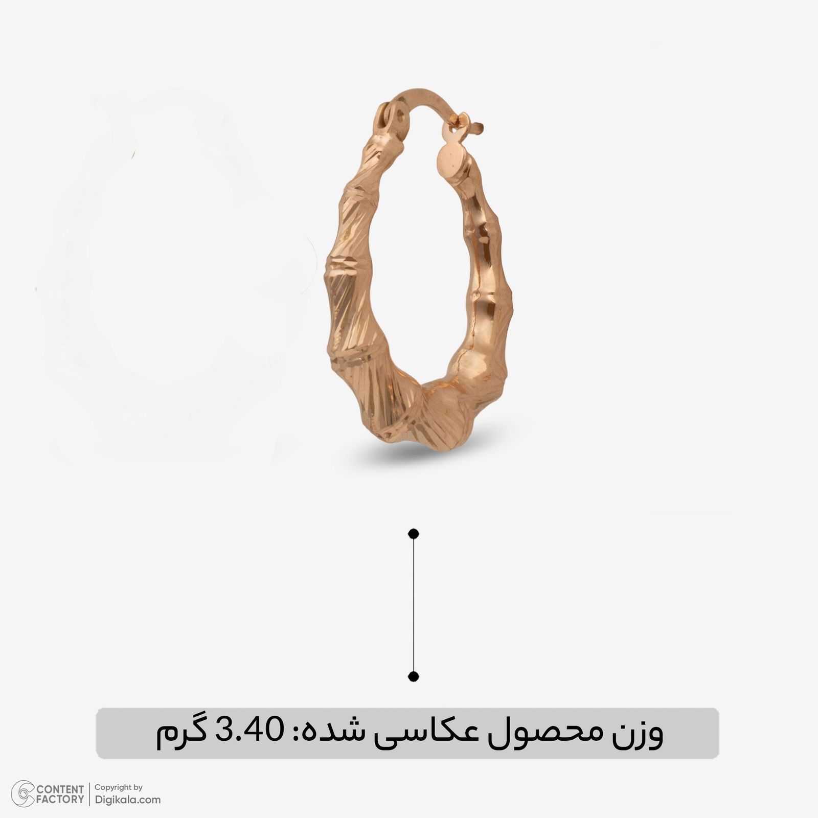 گوشواره کلیپسی طلا 18 عیار زنانه حافا گلد مدل بامبو کد e015 -  - 6