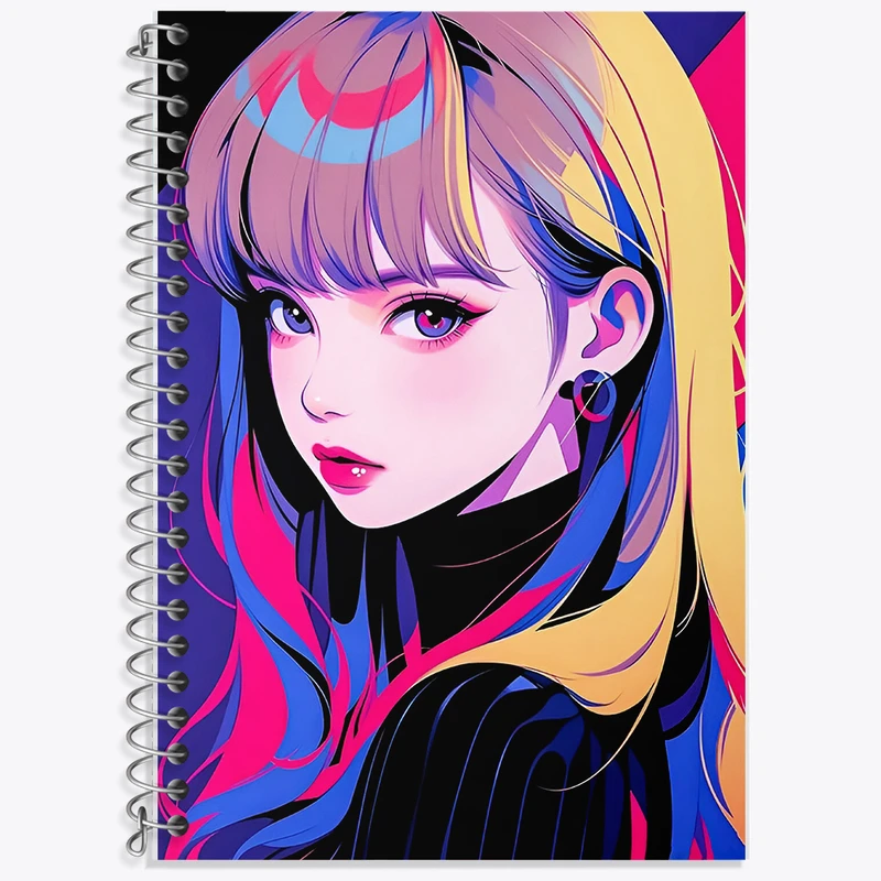 دفتر زبان 50 برگ خندالو مدل دو خط طرح دخترانه کد F5200