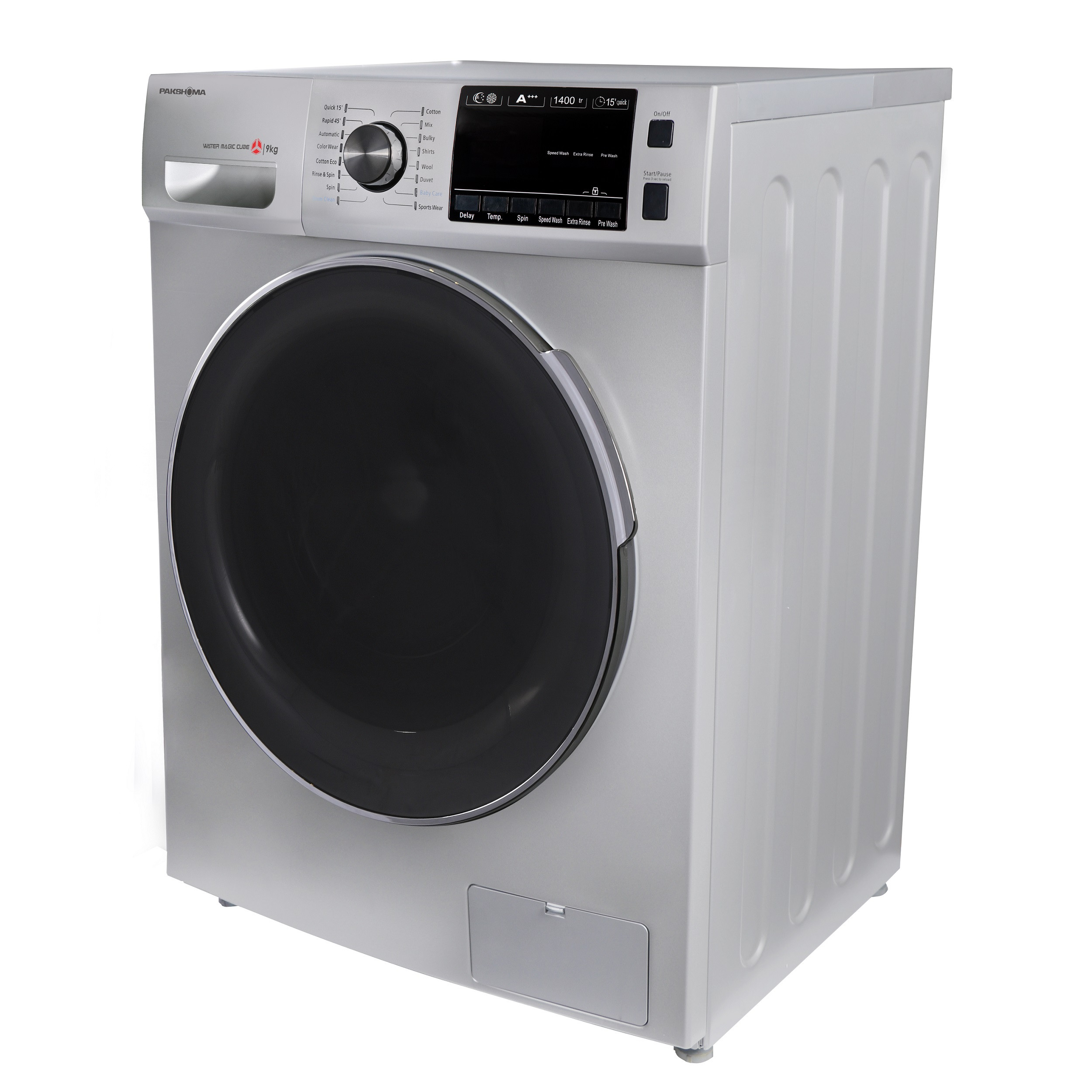 ماشین لباسشویی پاکشوما مدل TFU - 94437 WT ظرفیت 9 کیلوگرم