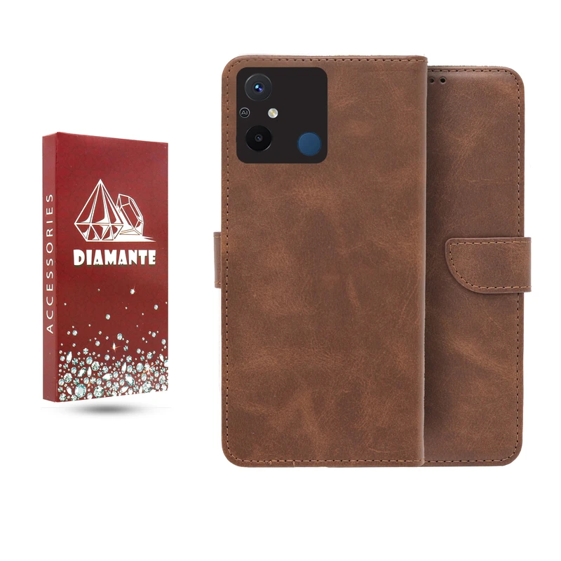 کیف کلاسوری دیامانته مدل چرم مناسب برای گوشی موبایل شیائومی Poco C55