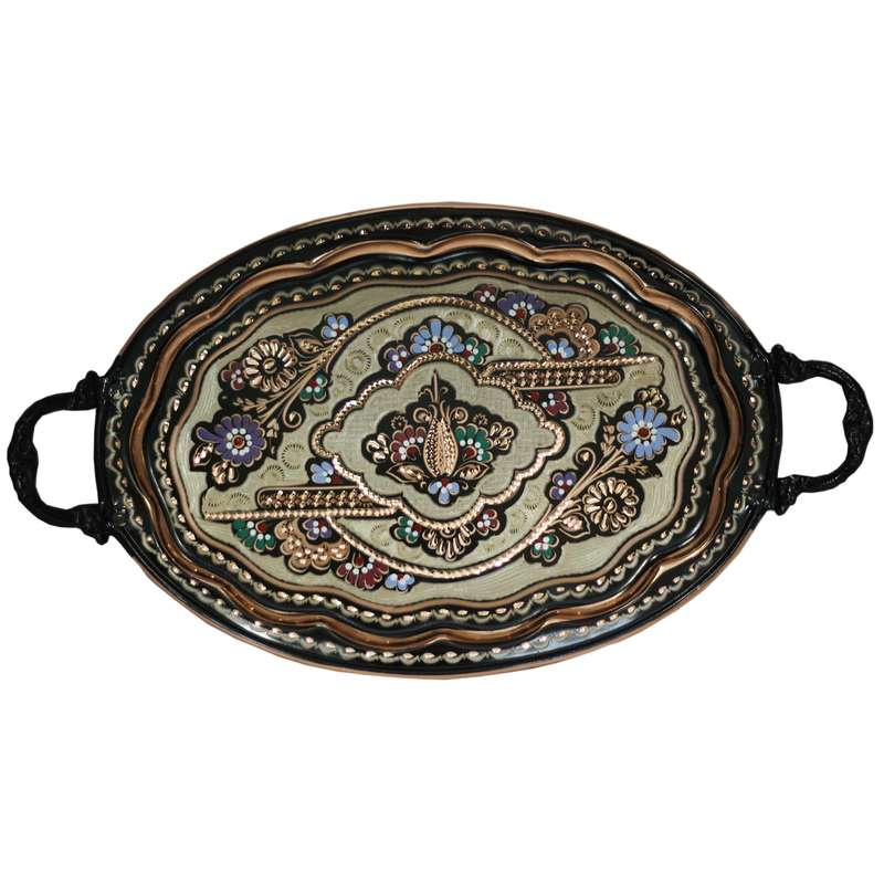  سینی میناکاری مسی مدل3 نفره کد 061