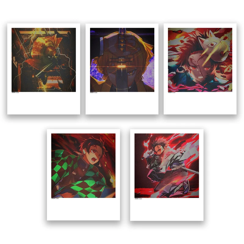 آویز تزیینی عرش مدل فانتزی انیمه شیطان کش Damon Slayer کد Asa434 مجموعه پنچ عددی 