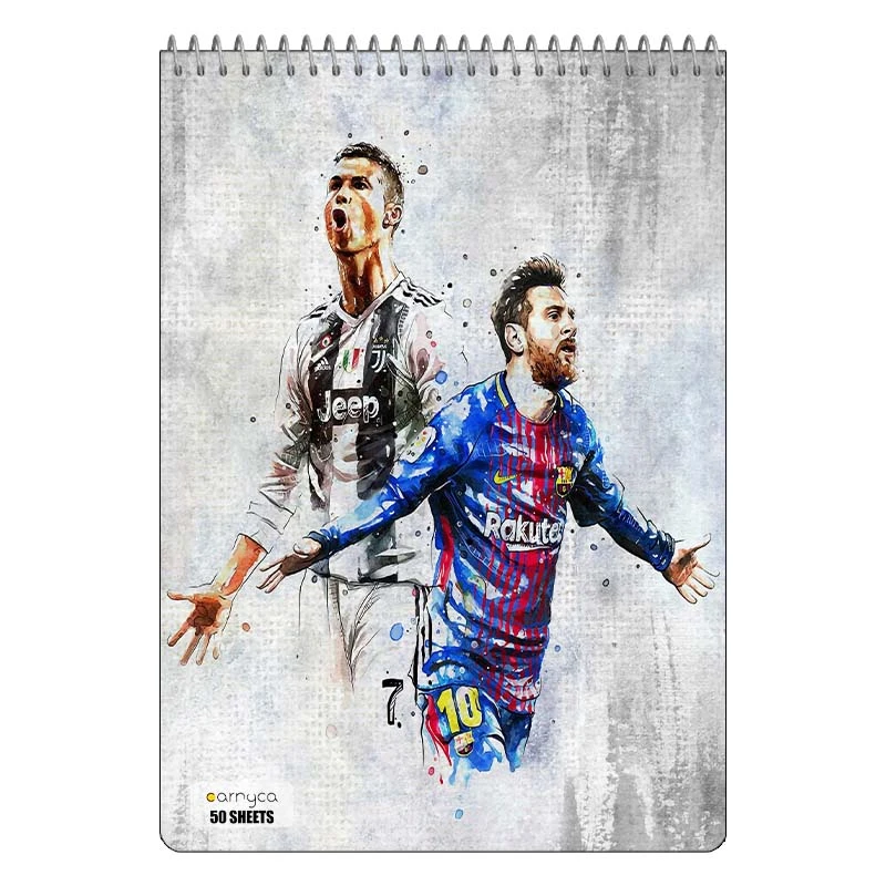 دفتر نقاشی 50 برگ سیمی کارنیکا طرح رونالدو و مسی Ronaldo & Messi کد 76113