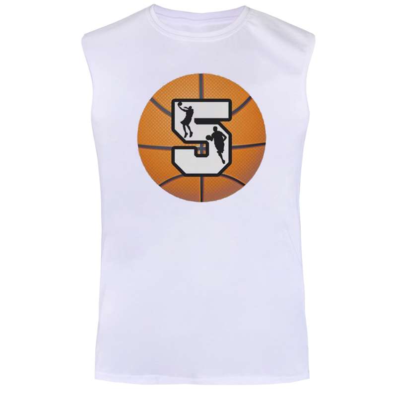تاپ مردانه مدل بسکتبال  کد BA507  رنگ سفید