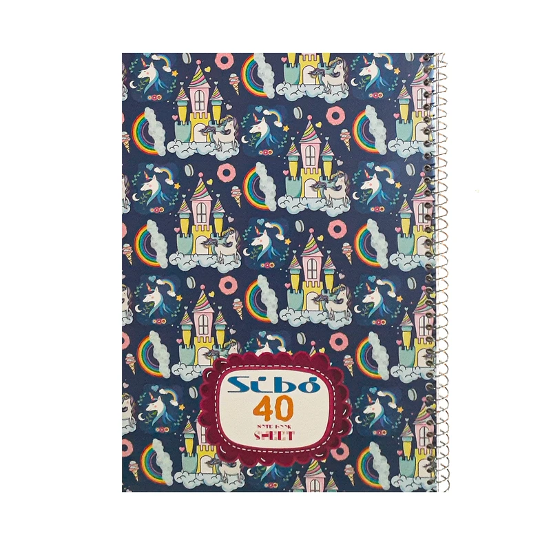 دفتر مشق 40 برگ سیبو مدل فانتزی طرح پونی و قصر کد s2-77