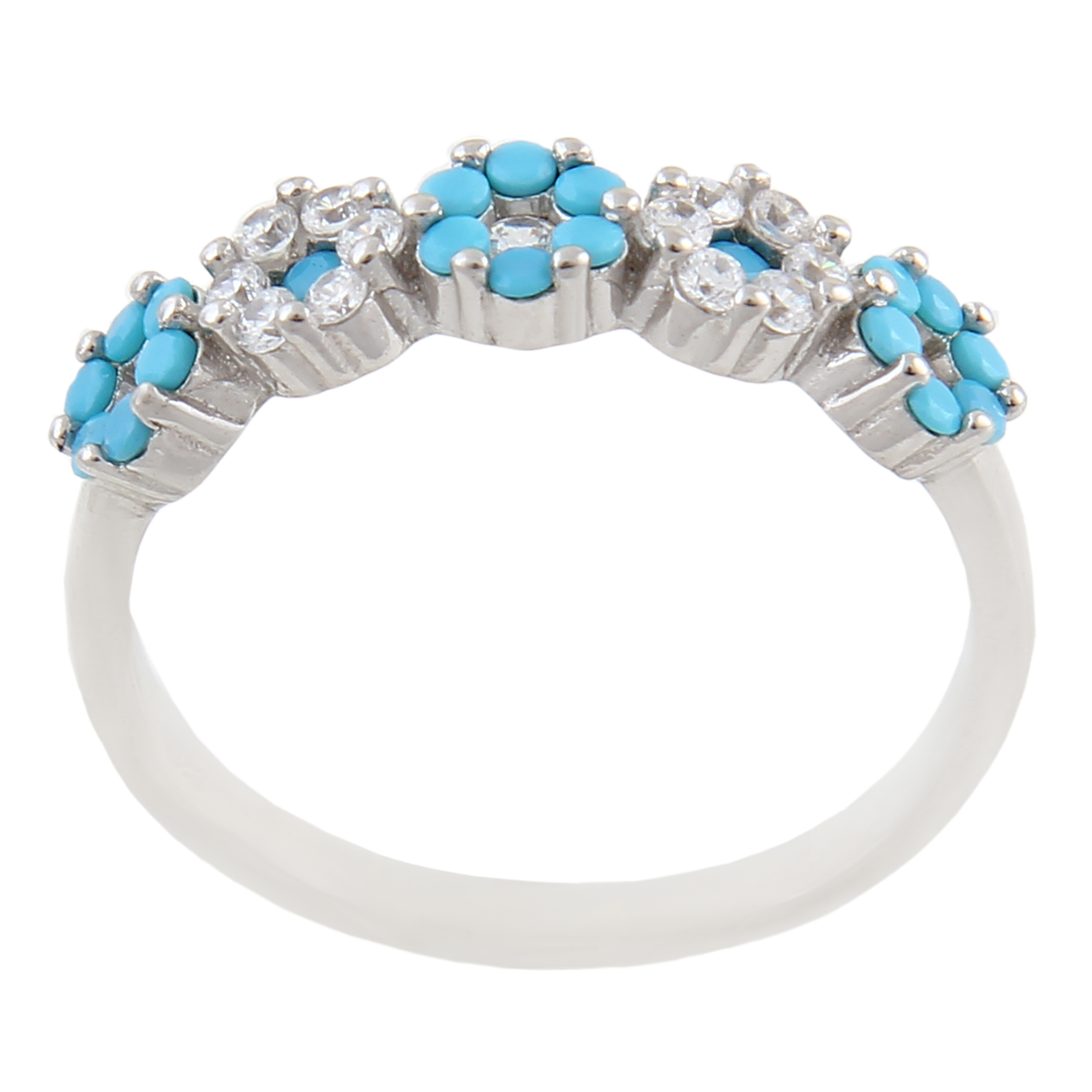 انگشتر نقره زنانه بازرگانی میلادی مدل فلوور کد AWR_726