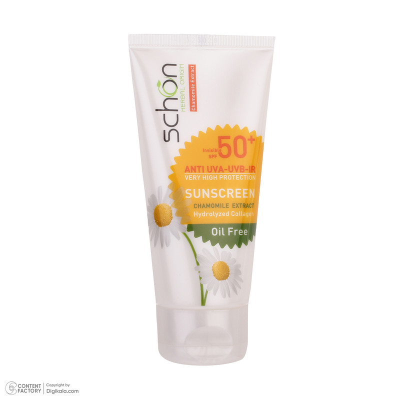 کرم ضد افتاب بدون رنگ شون SPF50 مدل بابونه محافظ UVA ،UVB، مناسب پوست چرب حجم 50 میلیلیتر کرم ضد افتاب بدون رنگ شون SPF50 مدل بابونه محافظ UVA ،UVB، مناسب پوست چرب حجم 50 میلیلیتر